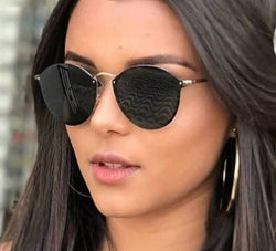 Mirror Pink Round Vintage Sunglasses
