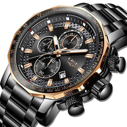Full Steel Quartz Clock Waterproof Big Dial Watch