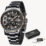 Full Steel Quartz Clock Waterproof Big Dial Watch