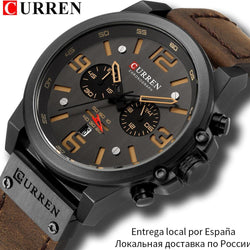 Chronograph Quartz Military Genuine Leather Watch - Gift Noble 