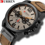 Chronograph Quartz Military Genuine Leather Watch - Gift Noble 