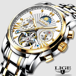Luxury Automatic Mechanical Business Gold Watch