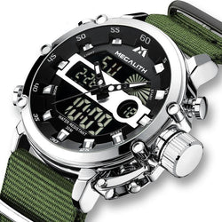 Dual Display Alarm Top Brand Luxury Quartz Watch - Gift Noble 